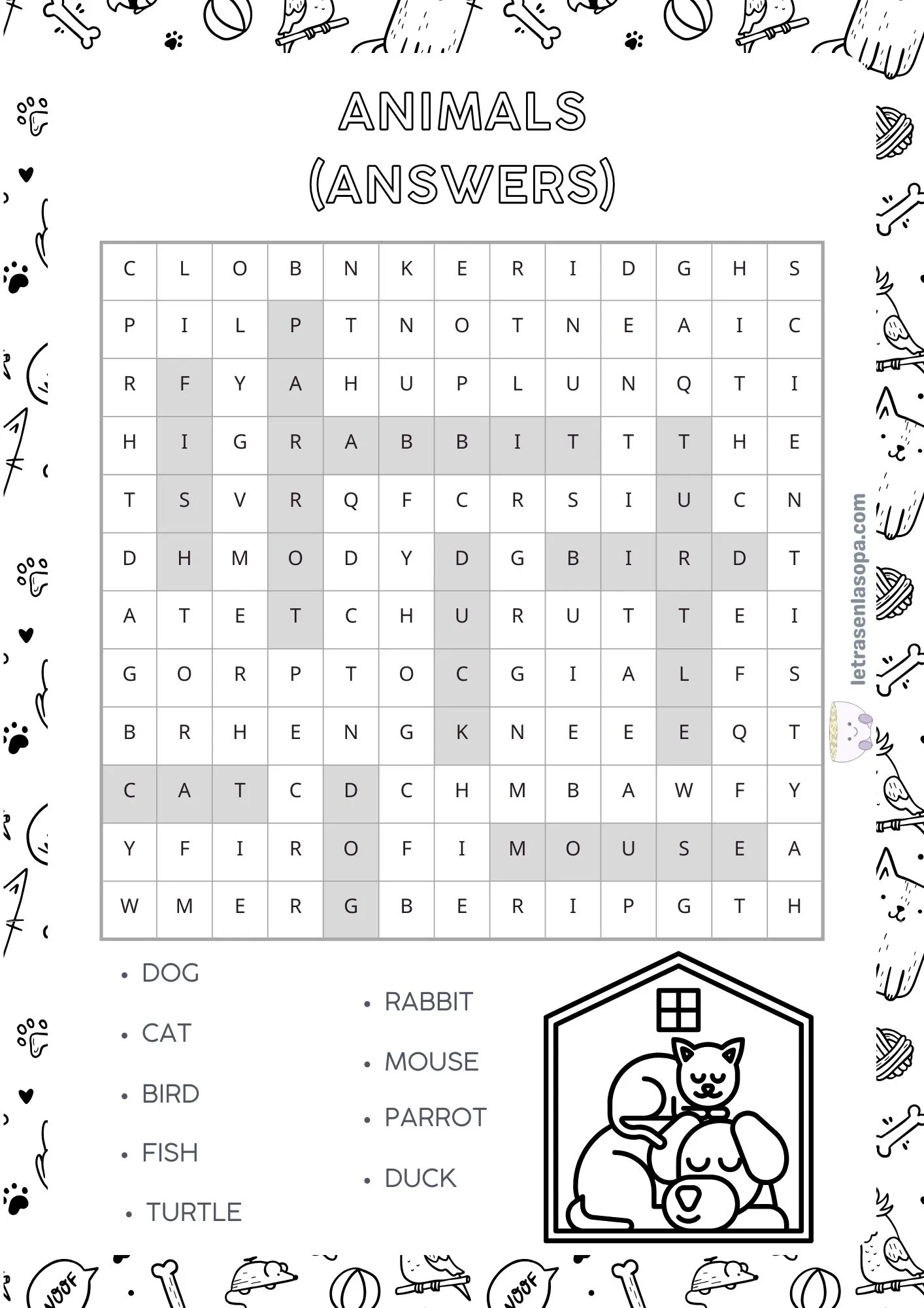 soluciones sopa de letras animales inglés animales animales colorear grandes soluciones sopa de letras animales inglés animales animales colorear grandes