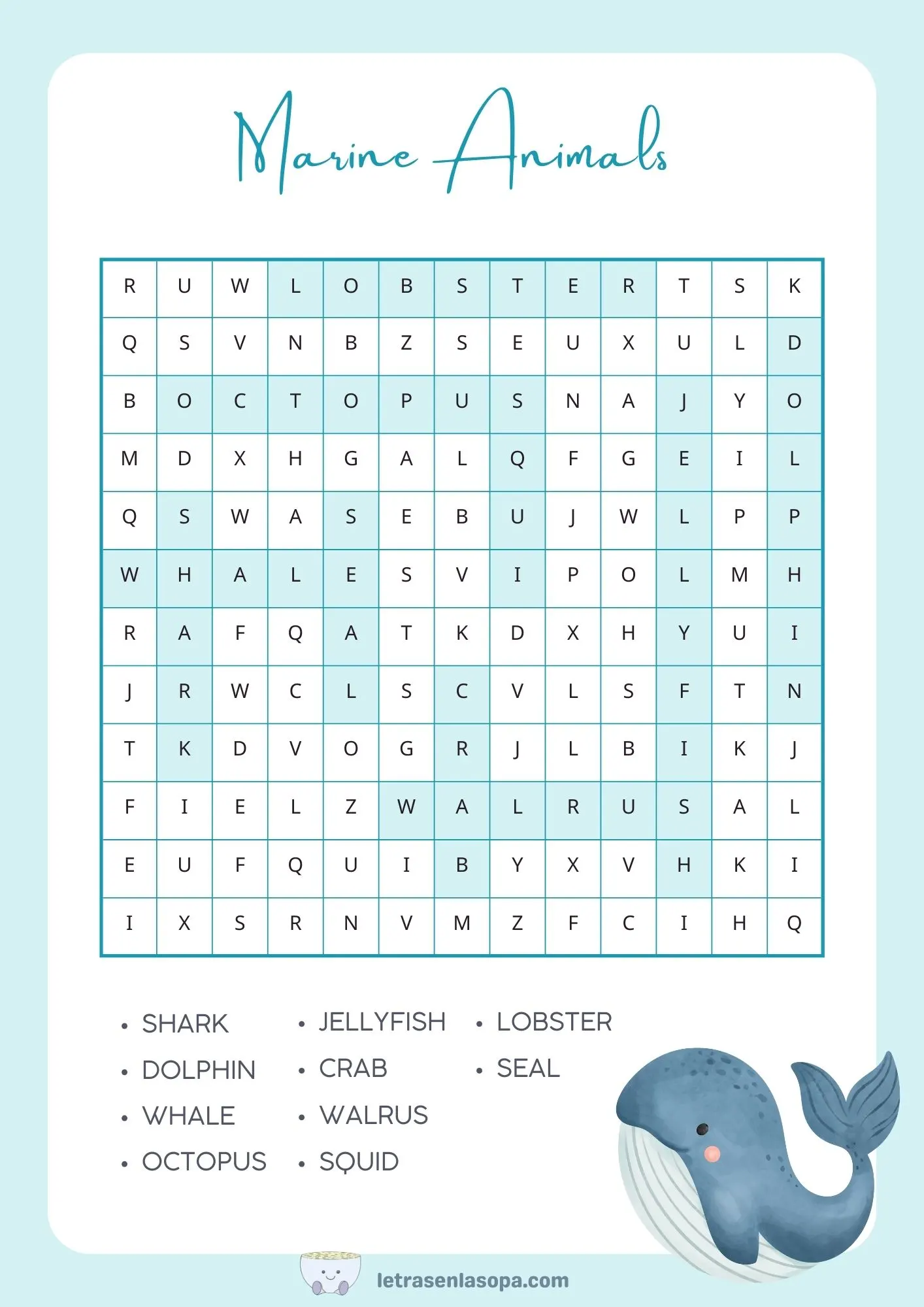 soluciones sopa de letras animales inglés animales animales marinos grandes soluciones sopa de letras animales inglés animales animales marinos grandes