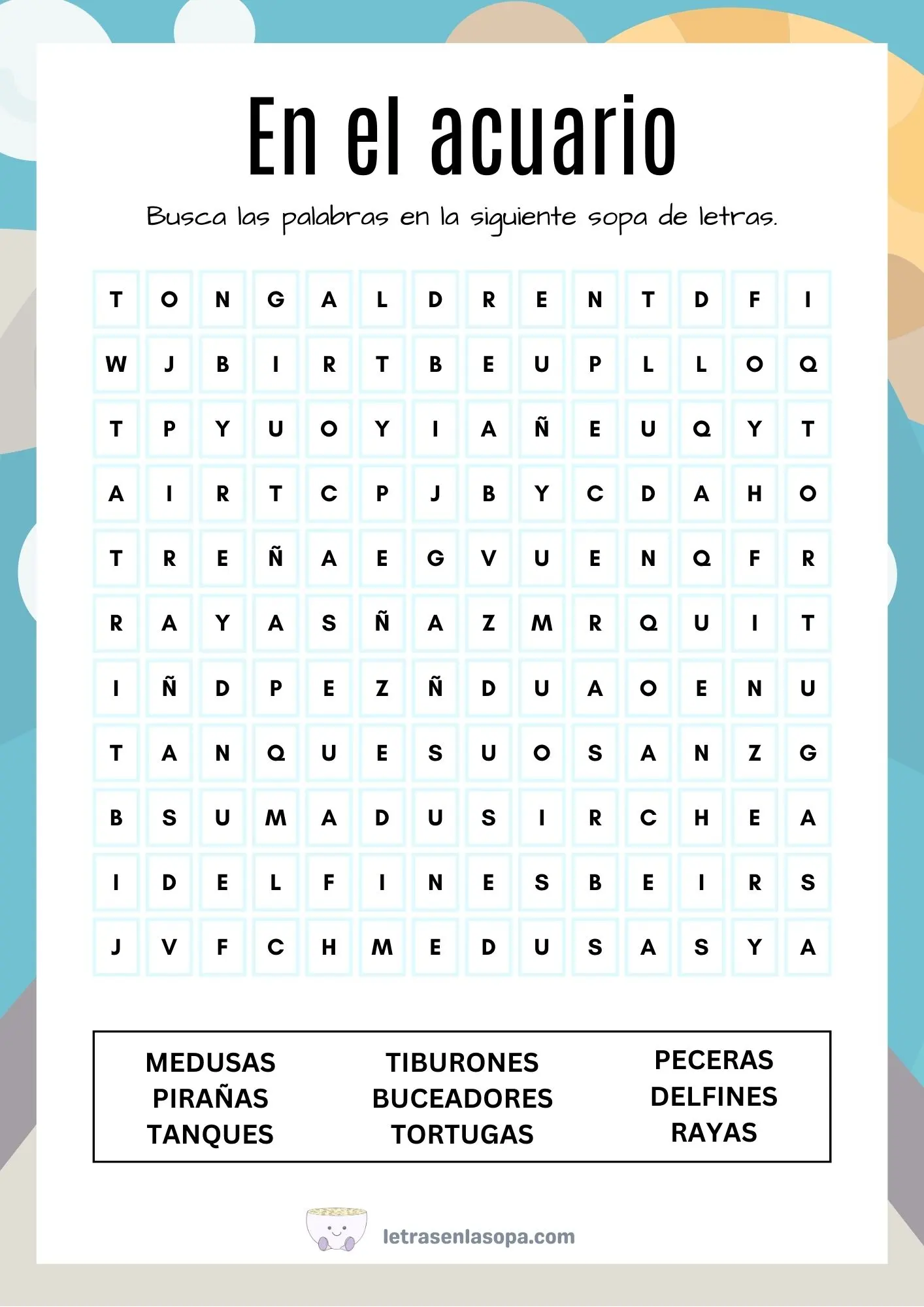 sopas de letras niños dificiles granja