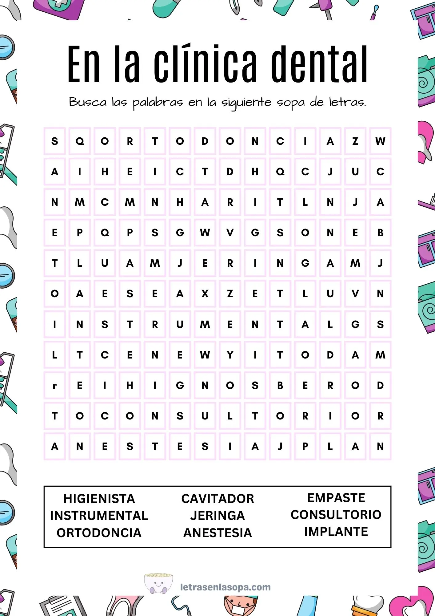 🧠 Sopas de Letras para IMPRIMIR GRANDES GRATIS 📚✨
