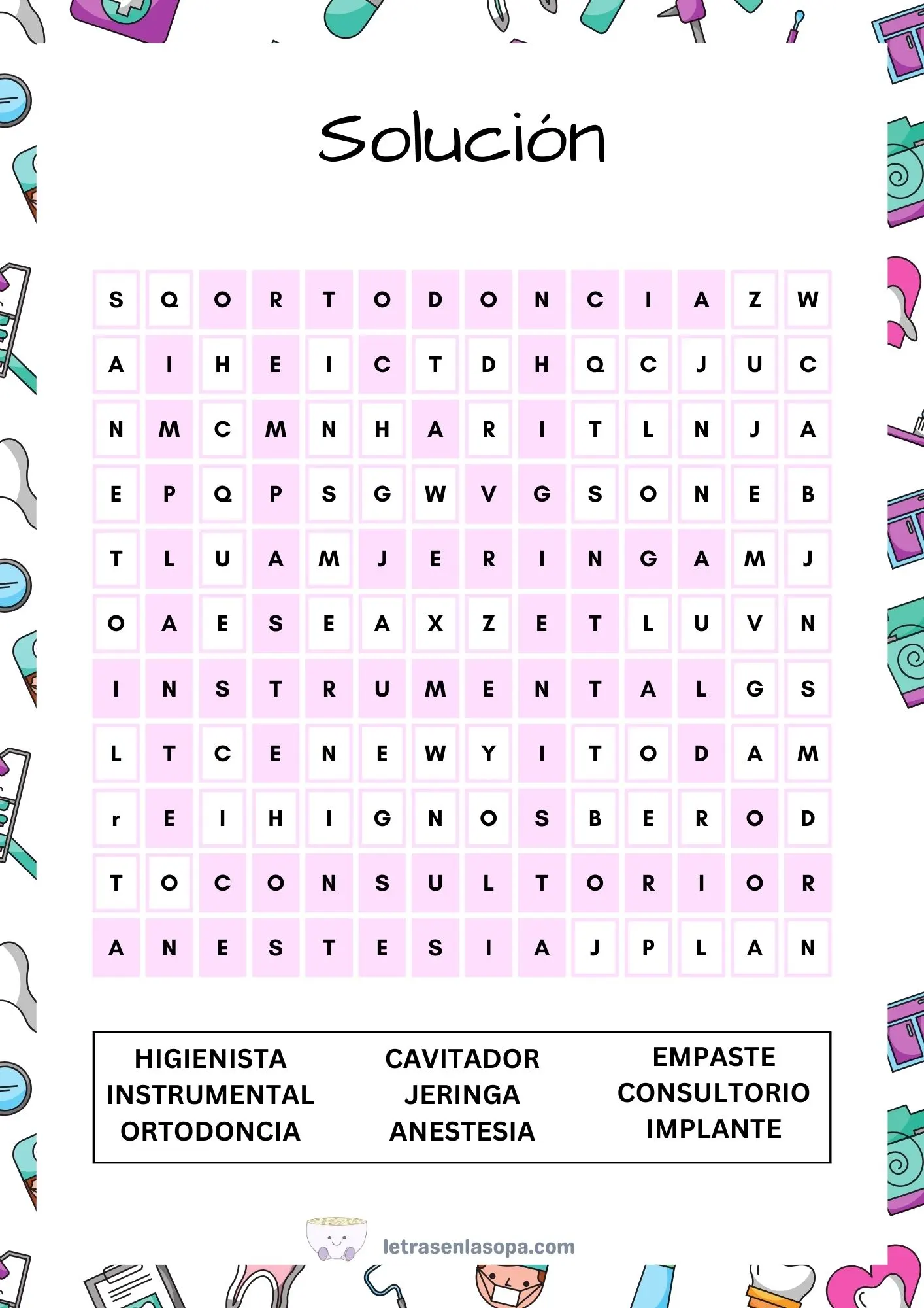 soluciones sopa de letras para imprimir grandes gratis español letra grande dental soluciones sopa de letras para imprimir grandes gratis español letra grande dental