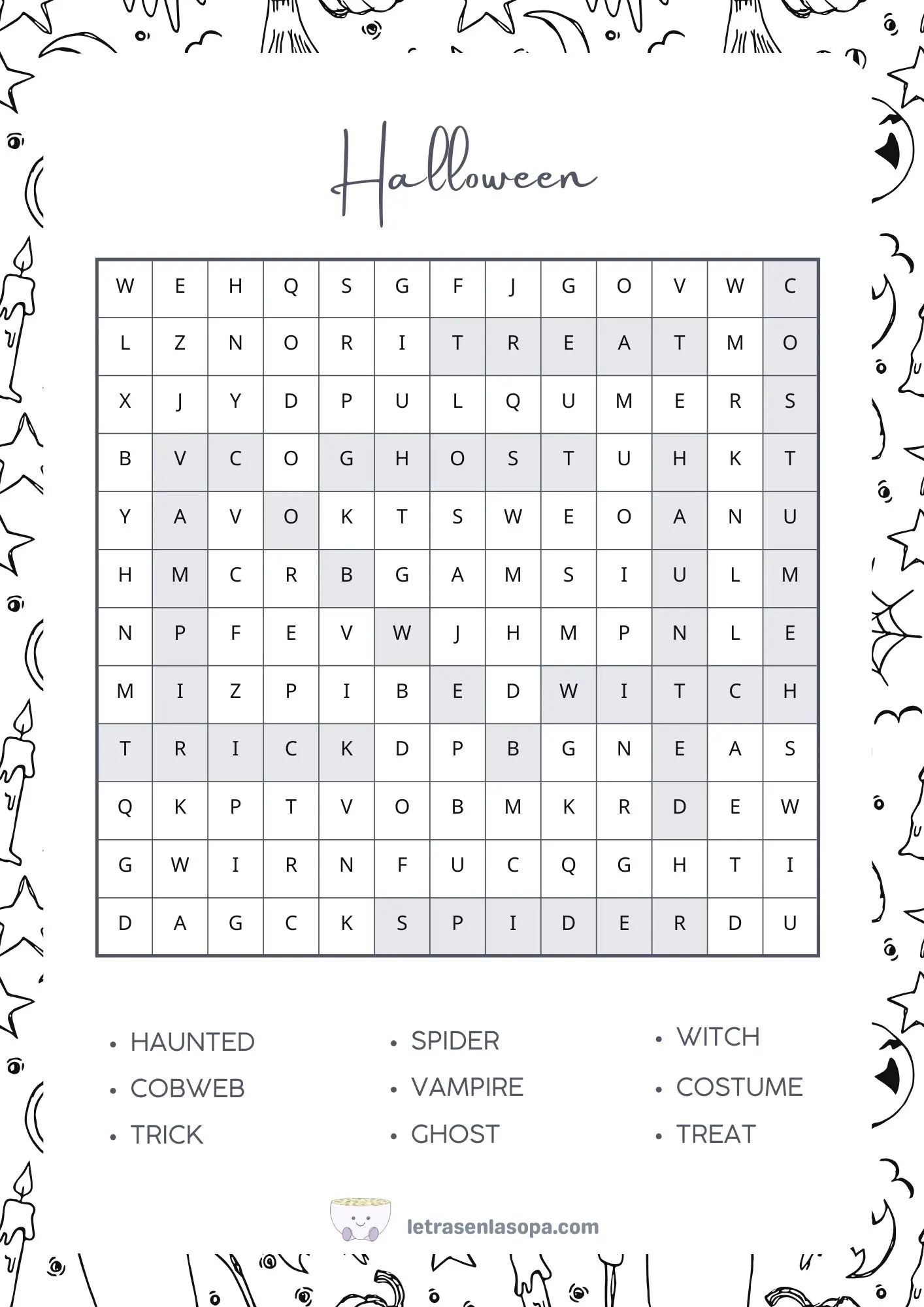 soluciones Sopas de letras halloween en inglés gratis soluciones Sopas de letras halloween en inglés gratis