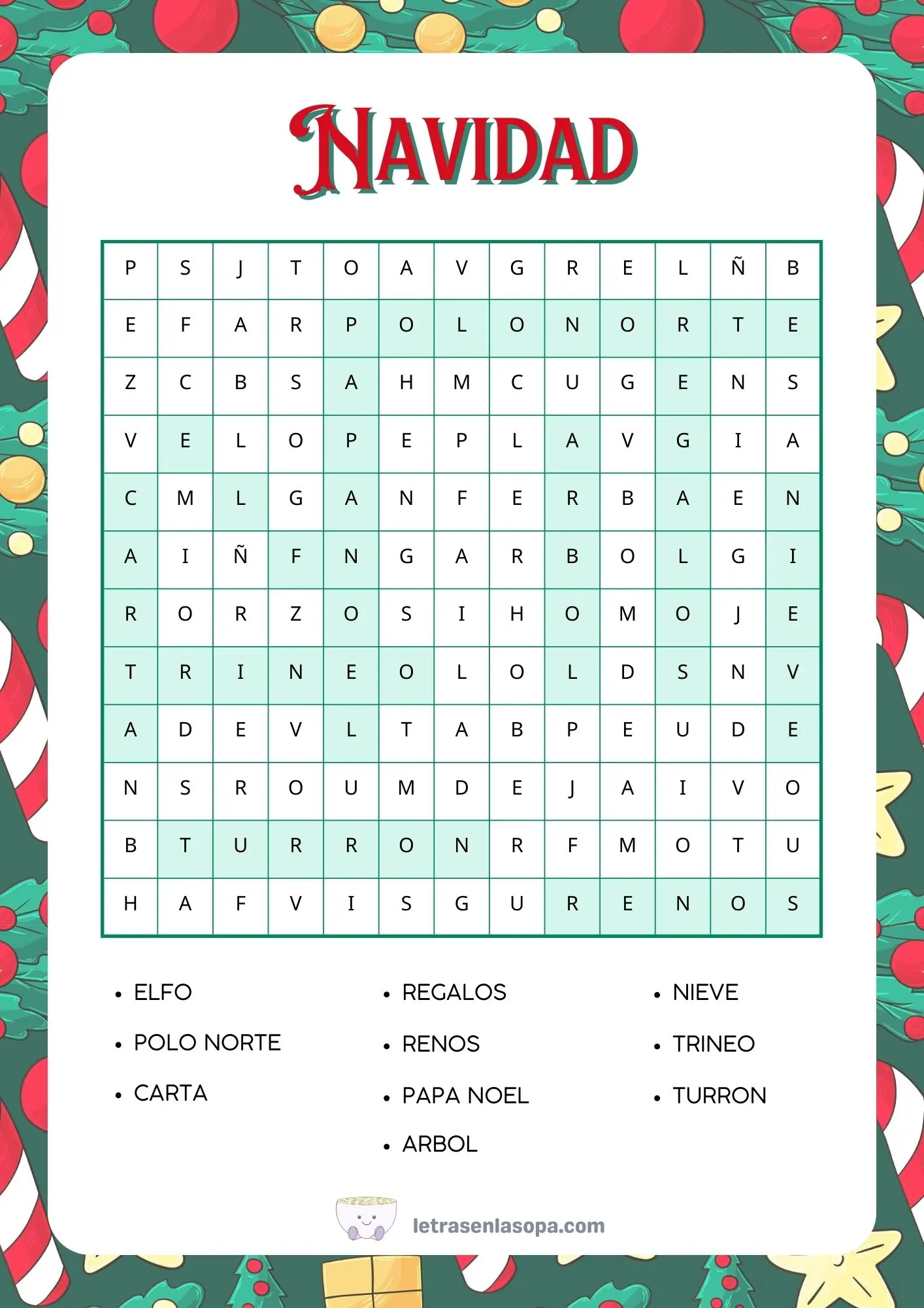 Soluciones Sopa de letras de Navidad niños PDF Soluciones Sopa de letras de Navidad niños PDF