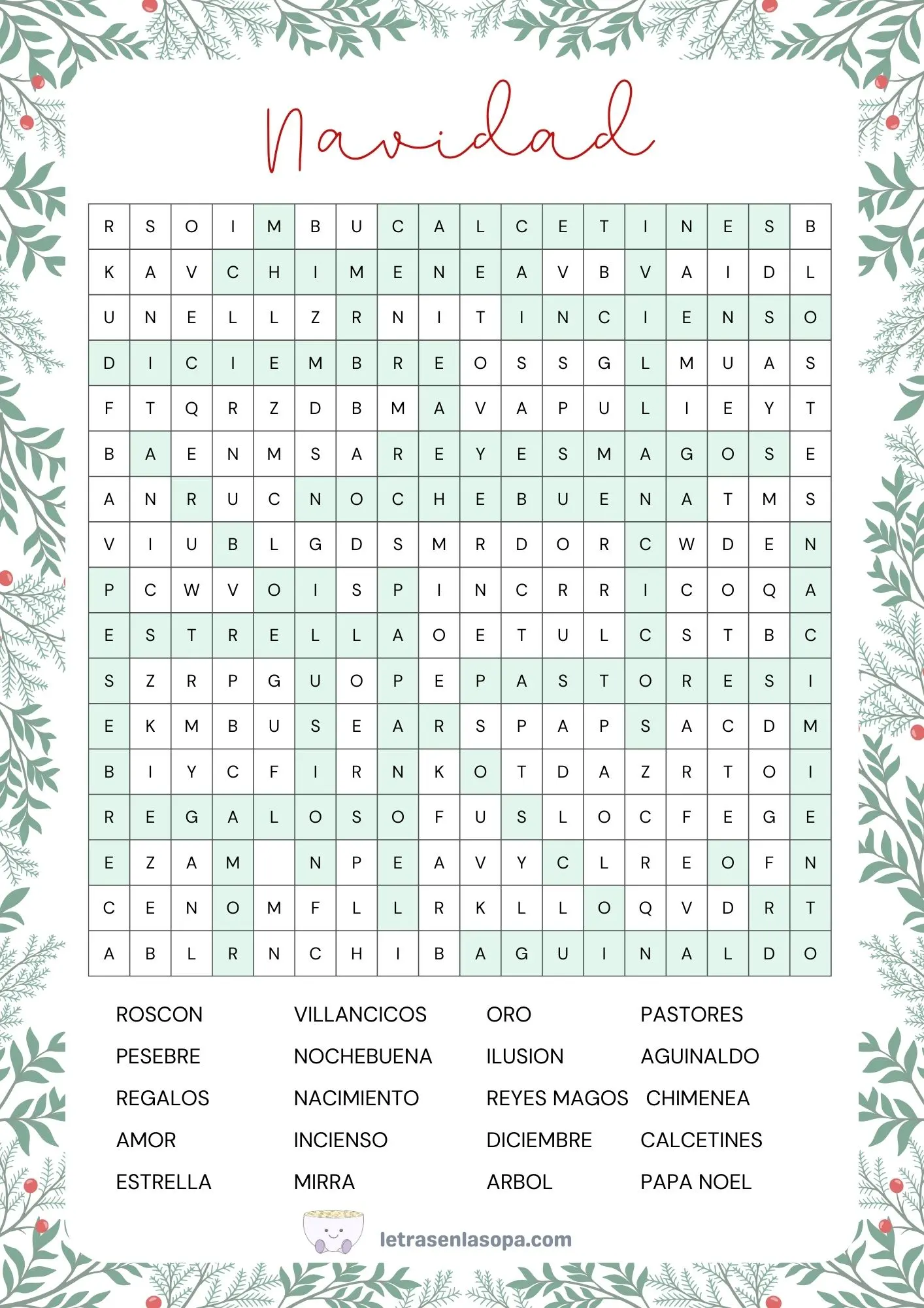 soluciones sopas de letras navideñas para imprimir soluciones sopas de letras navideñas para imprimir